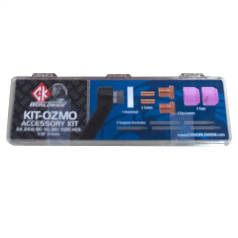 Image of OZMO TIG Accessory Kit For Welders showing contents and packaging details.