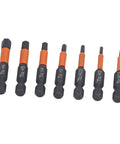 Premium S2 Alloy Steel 7 Piece Hex Drive Kit For Impact Drivers And Electric Drills With Magnetic Slender Waist Design For Tough Jobs Heat Treated To Stop Bending And Wear, seven hex bits