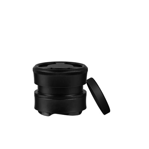 Premium Gravity Coffee Distributor And Espresso Leveler For Portafilter Automatic Ground Spreader Barista Essential Tool Buttery Smooth Extraction 53 Mm Compatible, black steel design with removable lid.