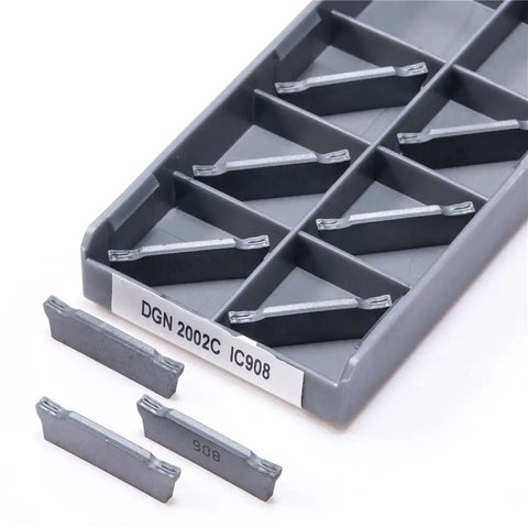 10Pcs DGN2002C IC908 Outer Diameter Cutting Tool For CNC Lathe Built To Last Carbide OD Cutter Kit shown with inserts