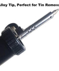Close-up of Pro Grade Desoldering Gun With 110V Heating, focusing on strong suction alloy tip for fast tin removal and clean joints.