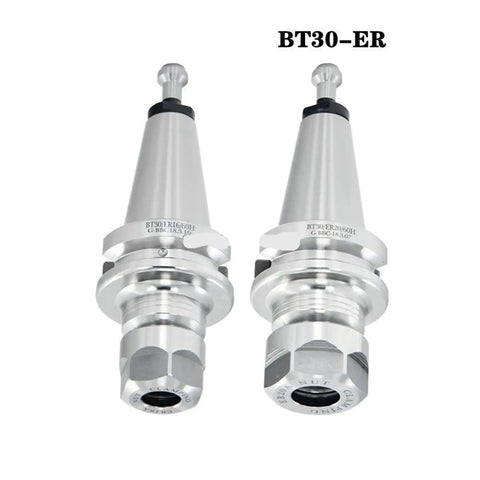Top Tier Industrial Grade BT30 ER25 Collet Chuck For CNC Machining Center showing dual alloy steel tool holders for precision milling.