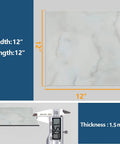 Off White Marble Peel And Stick Vinyl Floor Tiles 12x12 Waterproof Self Adhesive 24 Pack with 1.5mm thickness