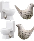 Pretty Sweet Bird Toilet Bolt Covers Premium Ceramic Bathroom Screw Caps Set Of 2 Smooth Install Decorative Pieces Totally Spice Up Your Restroom In Fresh White on a toilet.