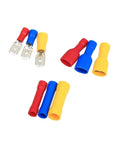 Zckhnqop 222 Piece Fully Insulated Male And Female Spade Crimp Terminals Electrical Wire Butt Connector Assorted Kit AWG 22 To 10, red blue yellow