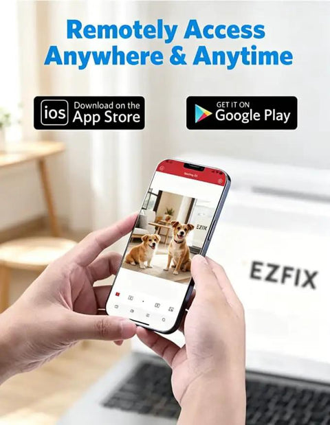 Slick Hidden Smoke Detector With Hella Crisp 1080P Wireless Video And Flawless Wifi Connectivity viewed on smartphone showing pets.
