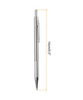 Solid Heavy Duty Tungsten Carbide Scriber With Retractable Clip Etching Pen measuring 14cm by 5.5 inches in a silver finish.