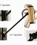 Adjustable Swing Arm Wall Lamp Heavy Duty Metal Bedside Light Modern E14 Wall Sconce with 160° and 260° mobility features.