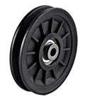 Beef Up Your Home Gym With This Low Noise Pulley For Cable Machines, Nylon Roller And Quiet Bearings, Strength Training Attachment For DIY Fitness System, Black 110 Millimeter, black nylon pulley
