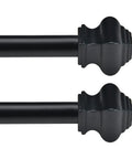 Heavy Duty 5/8 Inch Curtain Rods 30 To 46 Inch Black Finish 2 Pack For Bedroom Living Room Outdoor Holds Up To 20 Lbs Sturdy