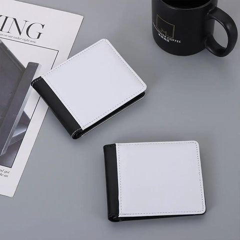Heat Transfer Wallet DIY Card Holder One Side Print Kit featuring PU leather black white colorway