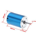 3600KV 4Pole Sensorless Brushless RC Car Motor with 35A ESC high torque copper windings, blue cylinder with dimensions shown