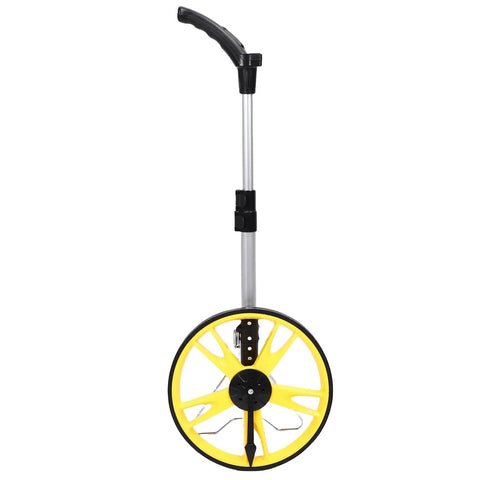 Jiawu Electronic Measuring Wheel Wide Range Telescopic Metric Imperial Wheel for Surveyors, Estimators, Engineers Aluminum Alloy ABS Rubber vertical side view