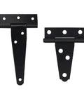 Heavy Duty Black T Shaped Hinges 50 Pack Rock Solid Iron Hardware For Wooden Barn Door Fence Gate And Window Replacement, showing two hinges.