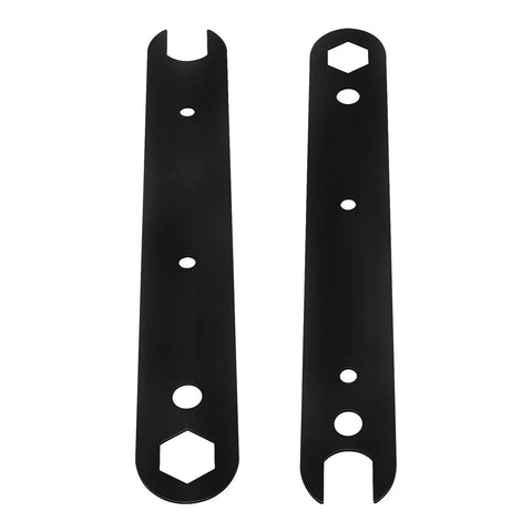 Heavy Duty Table Saw Wrench Built With Kickass Durability For Swift Blade Changes And Snug Hardware Securing featuring two black metal wrenches.