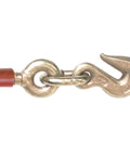 Beefy Ratchet Chain Binder With 2600 Pound Load Capacity LDR 14, featuring alloy forged hook and electro-welded link, gold zinc plating
