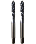 Premium Grade 3-48 UNC TiCN Coated HSS Spiral Flute Taps Pair Alloy Steel Threading Tools with sharp flutes for metalworking.