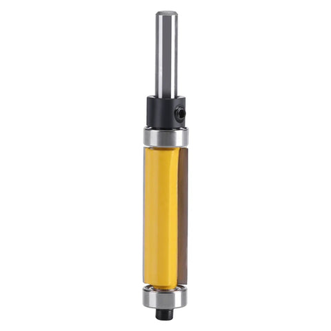 Top Notch Flush Trim Router Bit With Dual Bearings And 1.5 Inch Carbide Blade for Precision Woodworking Projects on Plywood and Laminates.