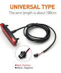 Rear LED Tail Light For Electric Bikes 6V To 60V Waterproof Rider Light With SM Plug showing 180cm cable length