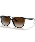 Square Havana Sunglasses With Brown Gradient Lenses, 54mm, Unisex Shades For Men And Women, Lightweight Plastic Frame, Side View