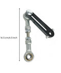 Heavy Duty Industrial Rocker Arm Lever Linkage Set With Machined Metal Build Featuring Slot And Mounting Hole For Adjustable Positioning Plus Fish Eye Joint Big Size Swing Arm Hardware, 16.5 cm/6.5 inch.