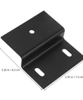 Black steel Z-shaped shelf bracket with dimensions for Rock Solid Z Shaped Shelf Brackets For Cabinets And Bathrooms, Set Of 2.