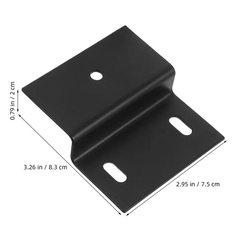 Black steel Z-shaped shelf bracket with dimensions for Rock Solid Z Shaped Shelf Brackets For Cabinets And Bathrooms, Set Of 2.