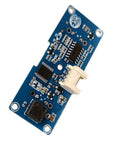 Waterproof Ultrasonic Ranging Module With Split Transceiver For Outdoor Robo Projects And Battery Apps Delivers 13 Feet Range Ultra Low Standby Power Built For Wet Harsh Environments And Reliable Obstacle Avoidance, close-up view with blue circuit board