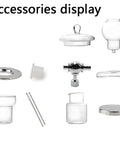 Accessories for Premium Stainless Steel And Borosilicate Glass Cold Brew Coffee Maker including glass and steel components.