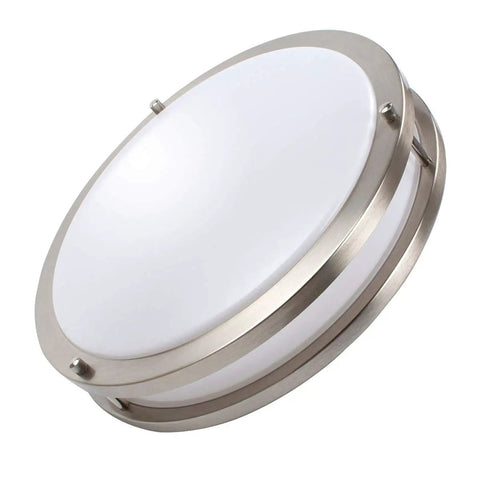 Dimmable 24W LED Ceiling Light Fixture, 10 Inch Flush Mount in brushed nickel, 3 Color Temperatures 3000K 4000K 5000K, Super Bright 2200 Lumens