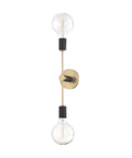 Astrid Two Light Wall Sconce In Aged Brass Black Finish 18 Inches Tall And Four Point Seven Five Inches Wide Dope Modern Indoor Lighting Bulbs Not Included