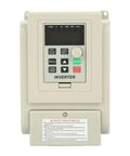 Front view of Pro Grade 3HP 2.2kW 220V VFD Drive Inverter Converts Single Phase to 3 Phase For 2.2kW AC Motors with control panel