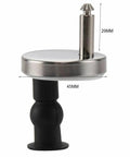 Close-up view of a steel and black plastic hinge from Two Pack Toilet Seat Hinges Replacement With Quick Release Mounting Screws For Easy Clean And Durable Bathroom Fix Standard Toilet Seats Compatible DIY Friendly With Most Standard Seats And Easy Clean Up For Quick Home Or Shop Fix.