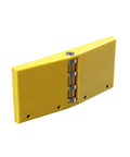 Resaw Guide Tool Attachment For Band Saws And Sanders With Ball Bearing Fence Guide For Smooth Wood Feed, Works With Steel Tables And Cast Iron Fences, The No Brainer Infeed And Outfeed Support, yellow plastic body with metal bearing