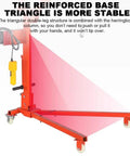 Heavy Duty Electric Hoist Crane Badass Sleek Folding Rolling Lift For Car Engines with reinforced base for stability.