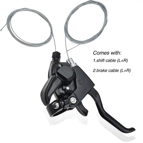 Shifter And Brake Combo For 3x7 21-Speed Mountain Bikes Left And Right Brake Levers With Cables Integrated Shift Brake System