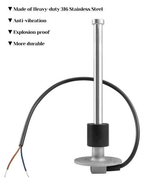 240-33 Ohms 8 Inch Fuel Level Sending Unit For Marine Boat Truck Car Fuel Water Level Gauge Sensor Stainless Steel 316 Tank Sender With Five Hole Mount, 316 stainless steel
