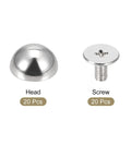 Pro Grade 10X6mm Screw Back Rivets Solid Round Head Leather Studs Spike Hardware Zinc Alloy Silver Finish, 20 piece head and screw set.