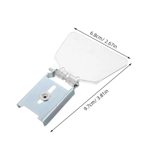 WRITWAA 2-Pack Industrial Bench Grinder Eye Shield Guard, Stainless Steel Spark Splash Protector for Workshop showing clear shield and metal base.