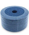 Blue zirconia resin fiber sanding discs, 4.5 in diameter, 7/8 in arbor, 36 grit, 25-pack