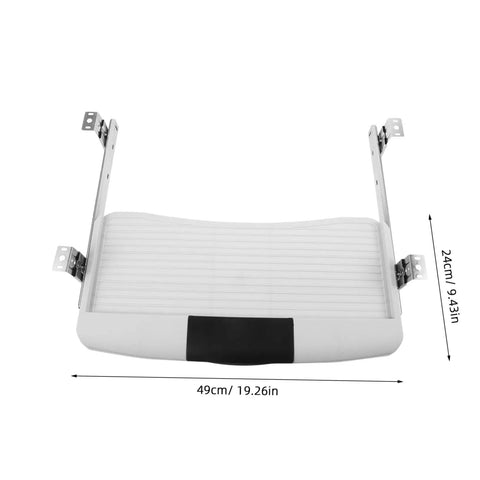 Under Desk Keyboard Tray With Slick Glide Mechanism And Ergonomic Wrist Rest For Smooth Typing Sessions, 49cm x 24cm size.