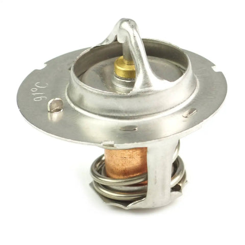 Premium Engine Coolant Thermostat With Gasket Seal Kit For Mini Cooper 2002 To 2008 R50 R52 R53 close-up of metal thermostat component.