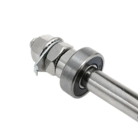 Front Hub Axle For Bicycles 140mm 5.5 Inch Thread 3 8 Inch 26 TPI Silver Hub Nut Washer Kit 1 Piece Lightweight Durable