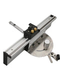 Heavy Duty Aluminum Miter Gauge With Track Stop For Table Saw And Router No Wiggle Sliding Fence Riding On Spring Loaded Ball Bearings details.