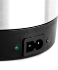 Road Ready Setup 1000 Milliliter Stainless Steel 12 Volt Car Kettle connection port with indicator lights for auto temp control.
