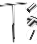 Stainless Steel Soil Sampler Probe with T-Handle, showcasing durable and deformation-resistant design for accurate soil testing.