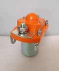Jw Dawn Zj400D 48V 400A Single Coil NO Solenoid Relay Switch for Electric Forklift, close-up view with orange top.