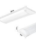 Side view dimensions of Slick Two Foot Wraparound LED Light Fixture With Soft Diffuser Glare Free 2400 Lumens 4000K Bright White Flush Mount.