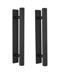 Heavy Duty 12 Inch Iron Square Pipe Sliding Door Handles Black Pack Of 2 For Garage Gates Fences Sheds Barn Doors Farmhouse Furniture