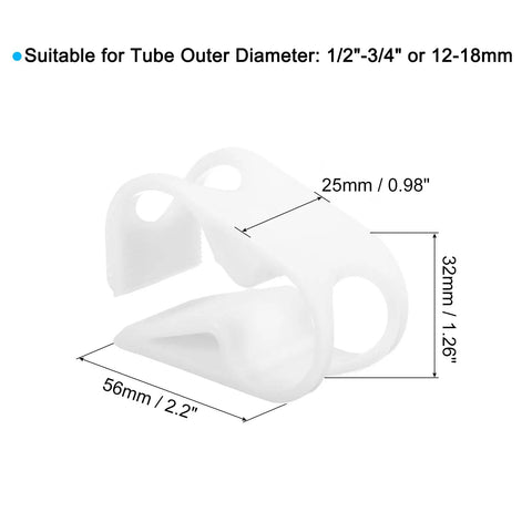 Adjustable Tubing Clamps For 1/2 To 3/4 Inch Tubing 5 Pack Dope Lab Grade Hose Clamps showing dimensions and material